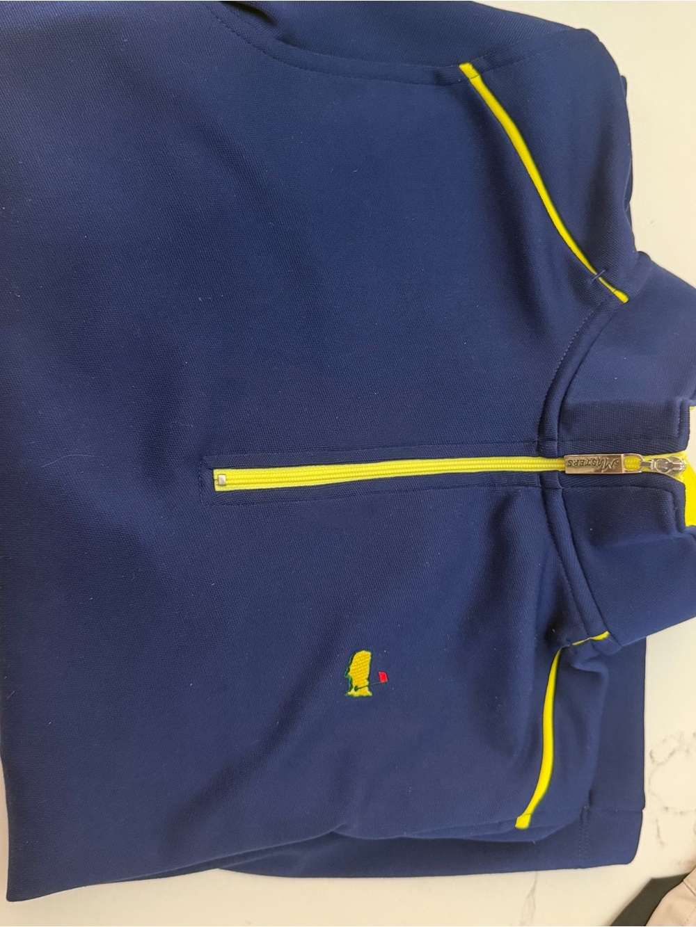 Masters Yellow and Navy Zip-Front Pullover